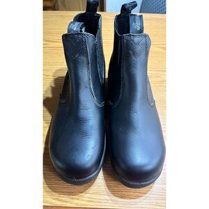 Thorogood Mens Black Leather Slip-On Work Boots Size 7W woman’s size 9W